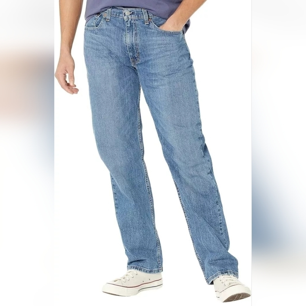 Men's Levi's 550 Relaxed-Fit Stretch Straight Blue Jeans 50x32 New